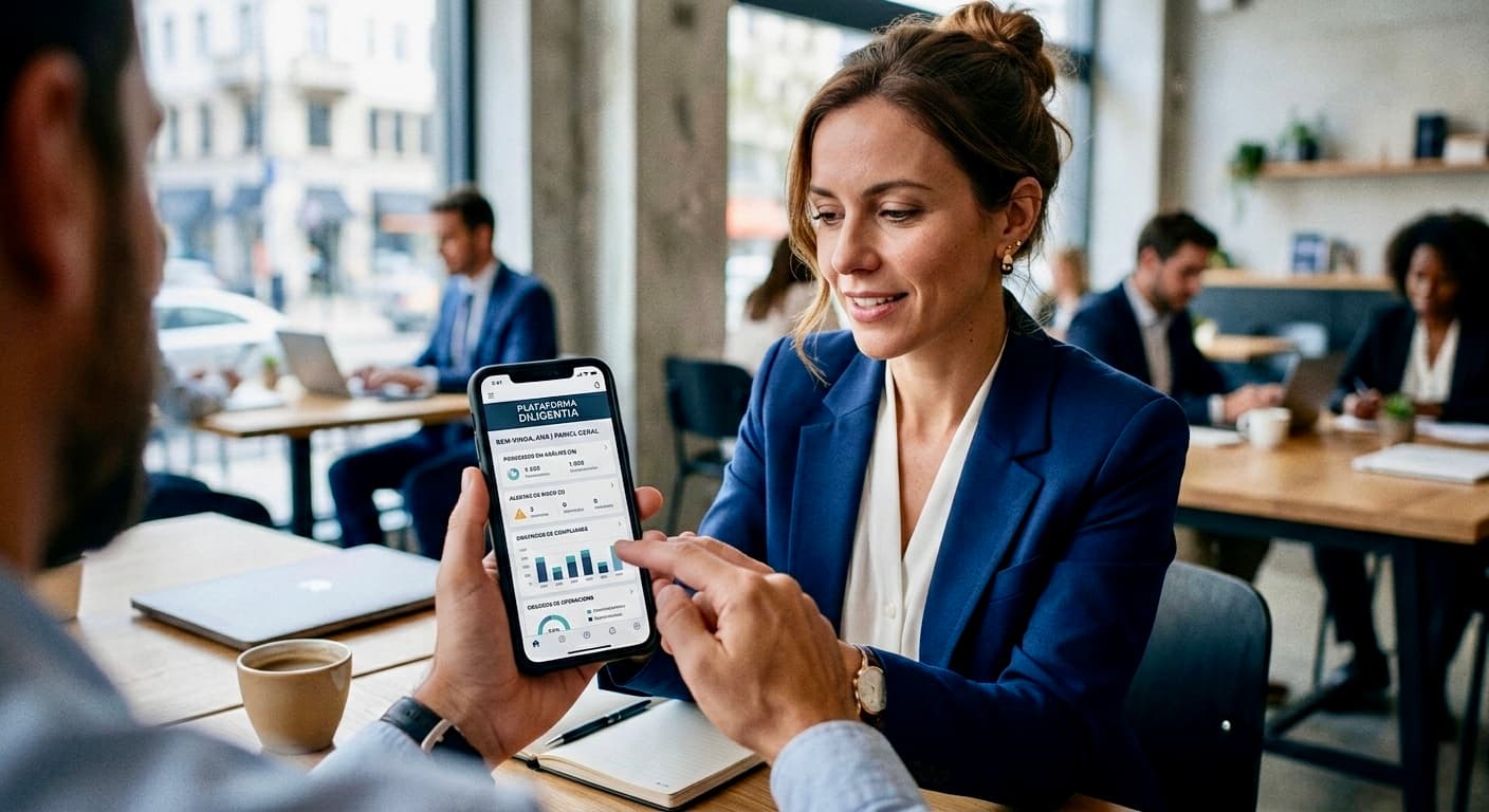 Colaboradora usando o Xô Estresse no smartphone