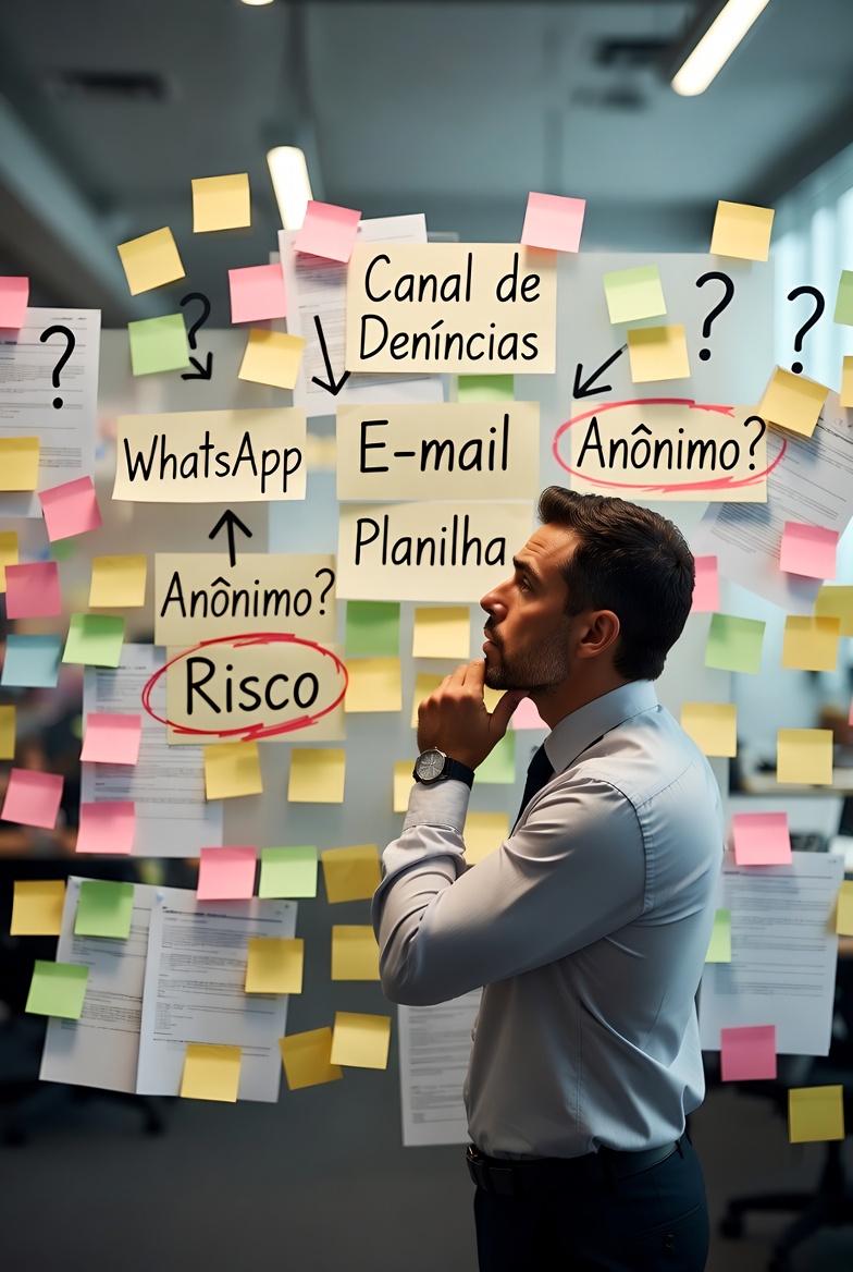 Gestor em dúvida diante de canais de denúncia improvisados — WhatsApp, e-mail, planilha, anônimo?
